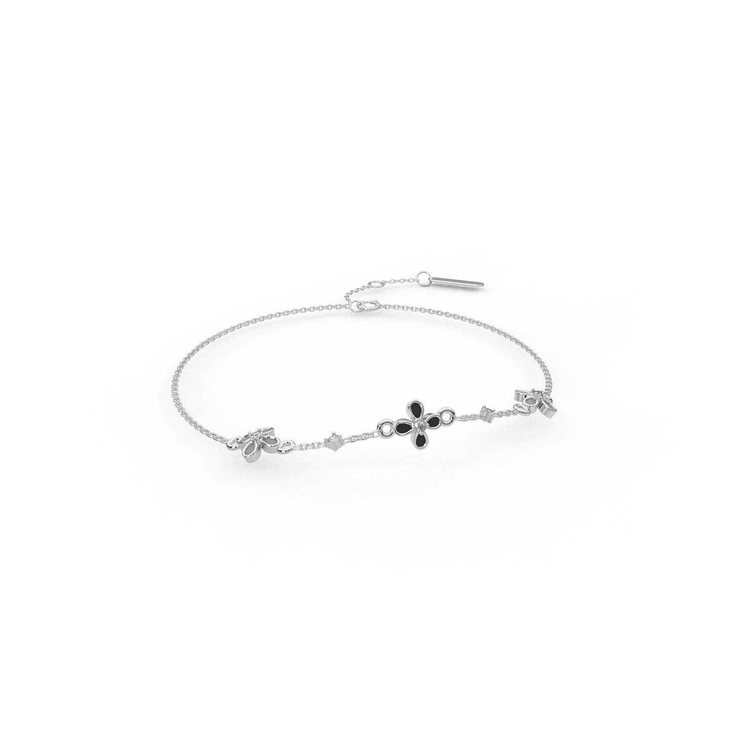 Luminous Lily Diamond Chain Bracelet