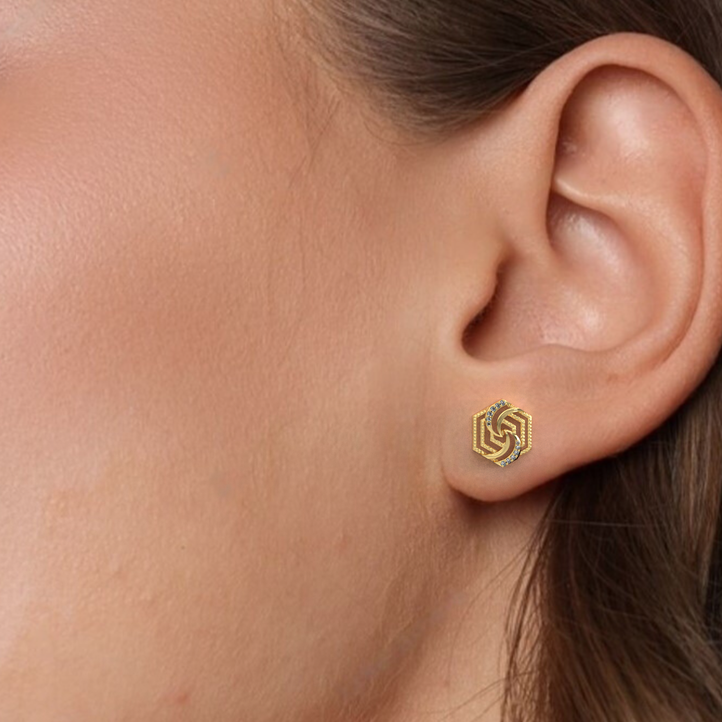 Radiant Gem Diamond Earring 18K