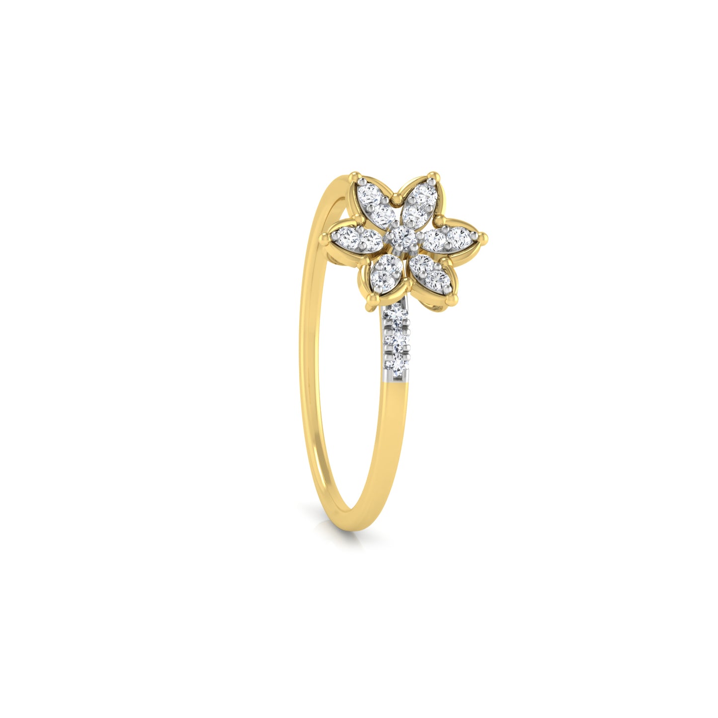 Flame 14Kt Diamond Ring