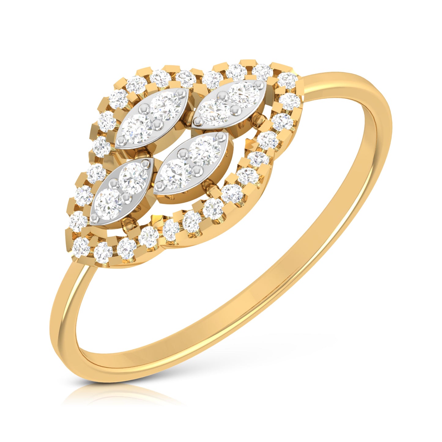 Blushing Bloom Bouquet 14Kt Diamond Ring