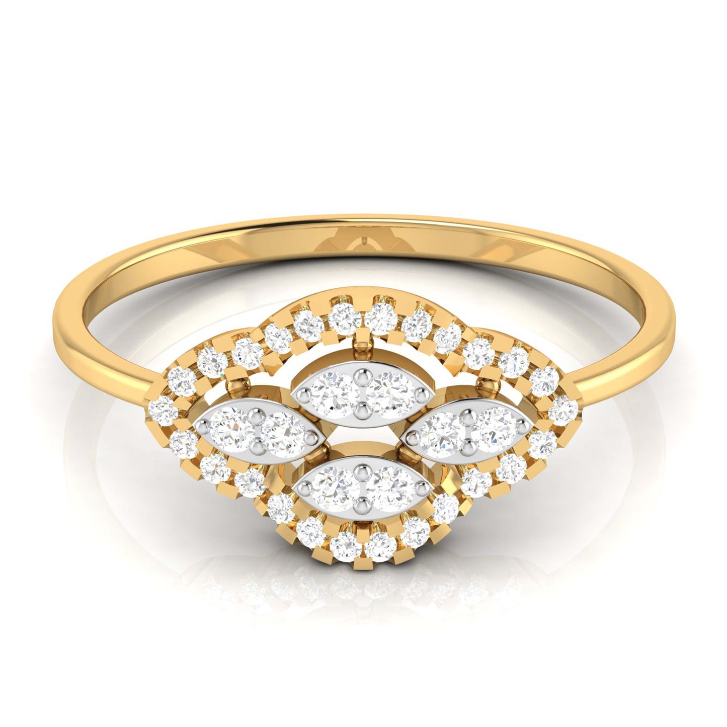 Blushing Bloom Bouquet 14Kt Diamond Ring