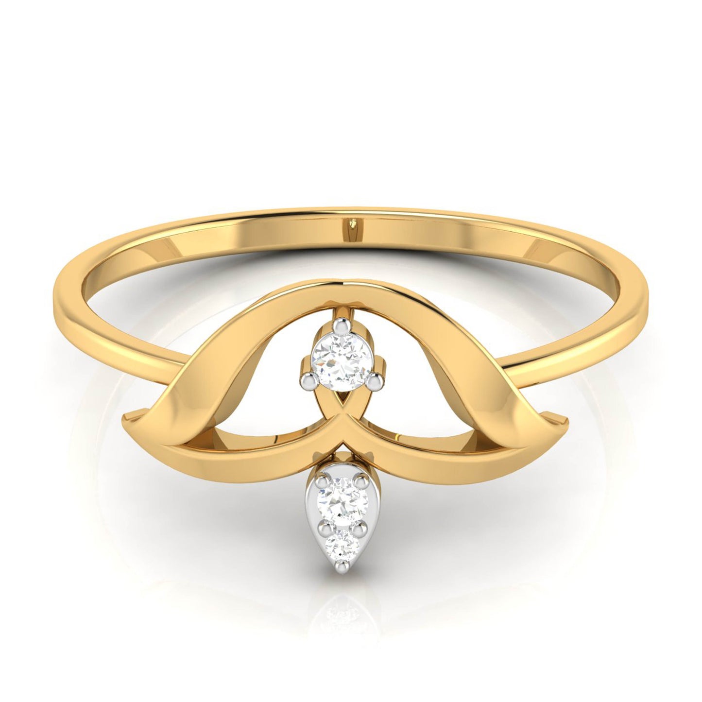 Radiant Raindrop 14Kt Diamond Ring