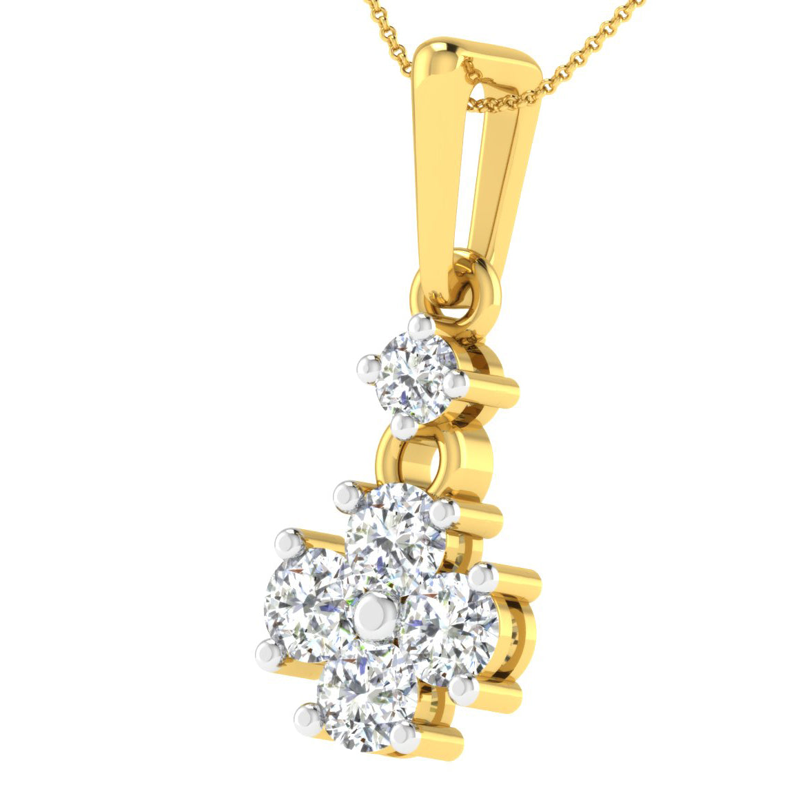 Floral Diamond Pendant 18K