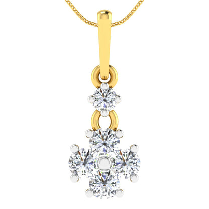 Floral Diamond Pendant 18K