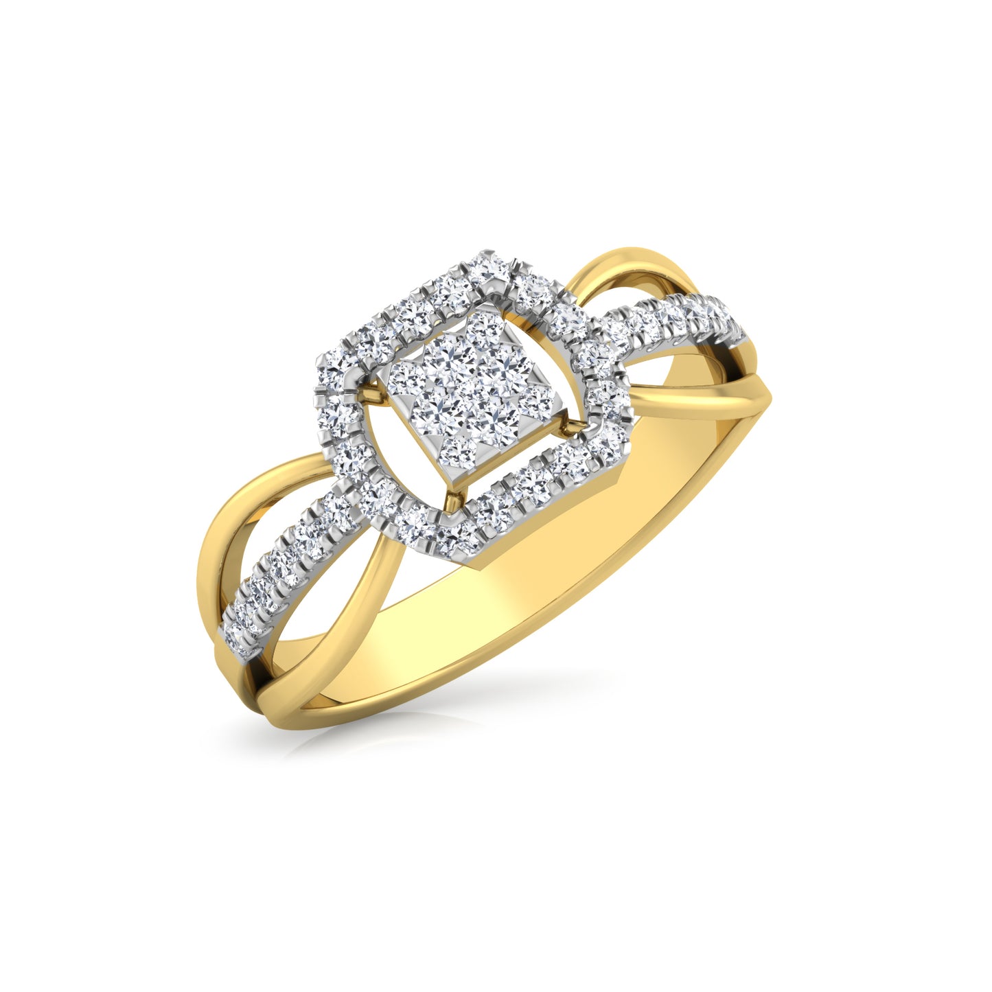 Celestial Citrine Cascade 14Kt Diamond Ring