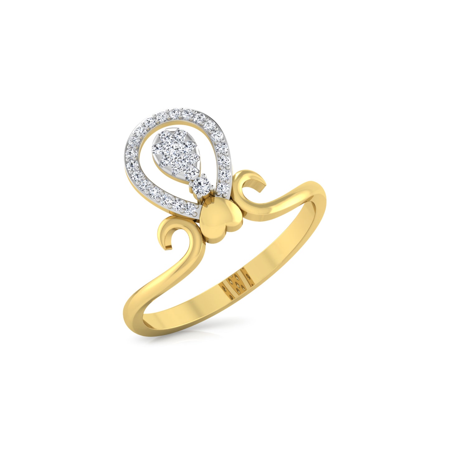Gilded Graceful Glimmer 14Kt Diamond Ring