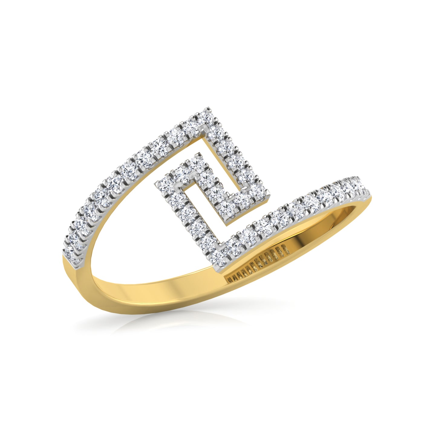 Radiant Rose Quartz Regalia 14Kt Diamond Ring
