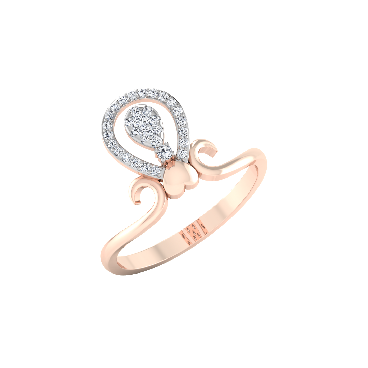 Gilded Graceful Glimmer 14Kt Diamond Ring