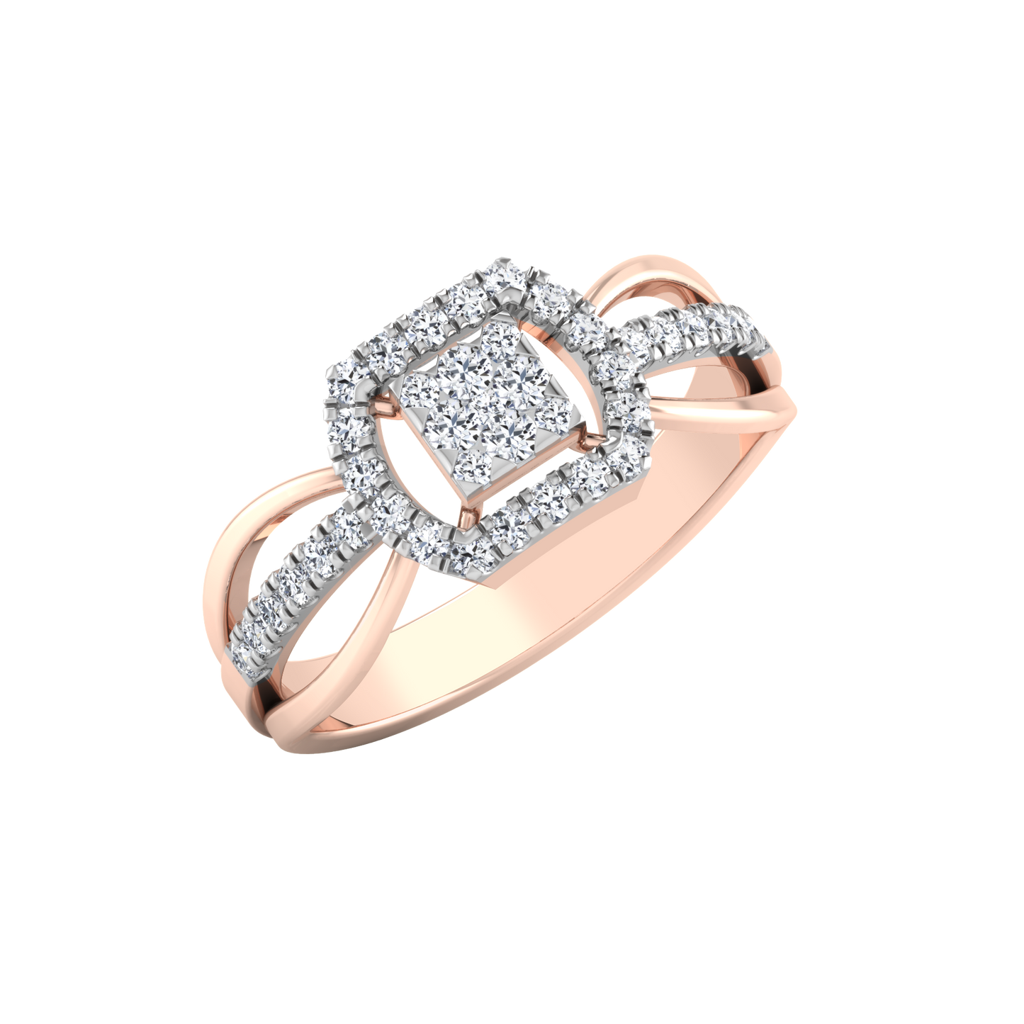 Celestial Citrine Cascade 14Kt Diamond Ring