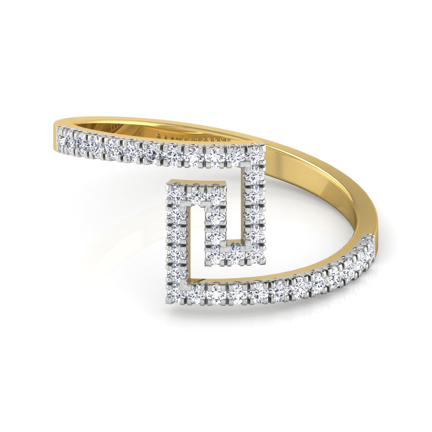 Radiant Rose Quartz Regalia 14Kt Diamond Ring