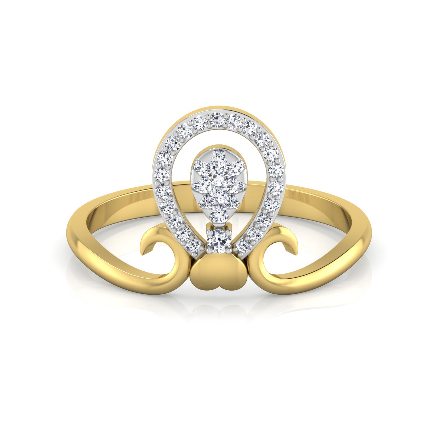 Gilded Graceful Glimmer 14Kt Diamond Ring