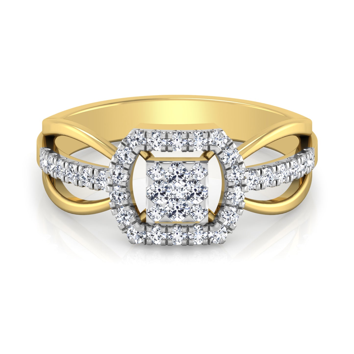 Celestial Citrine Cascade 14Kt Diamond Ring