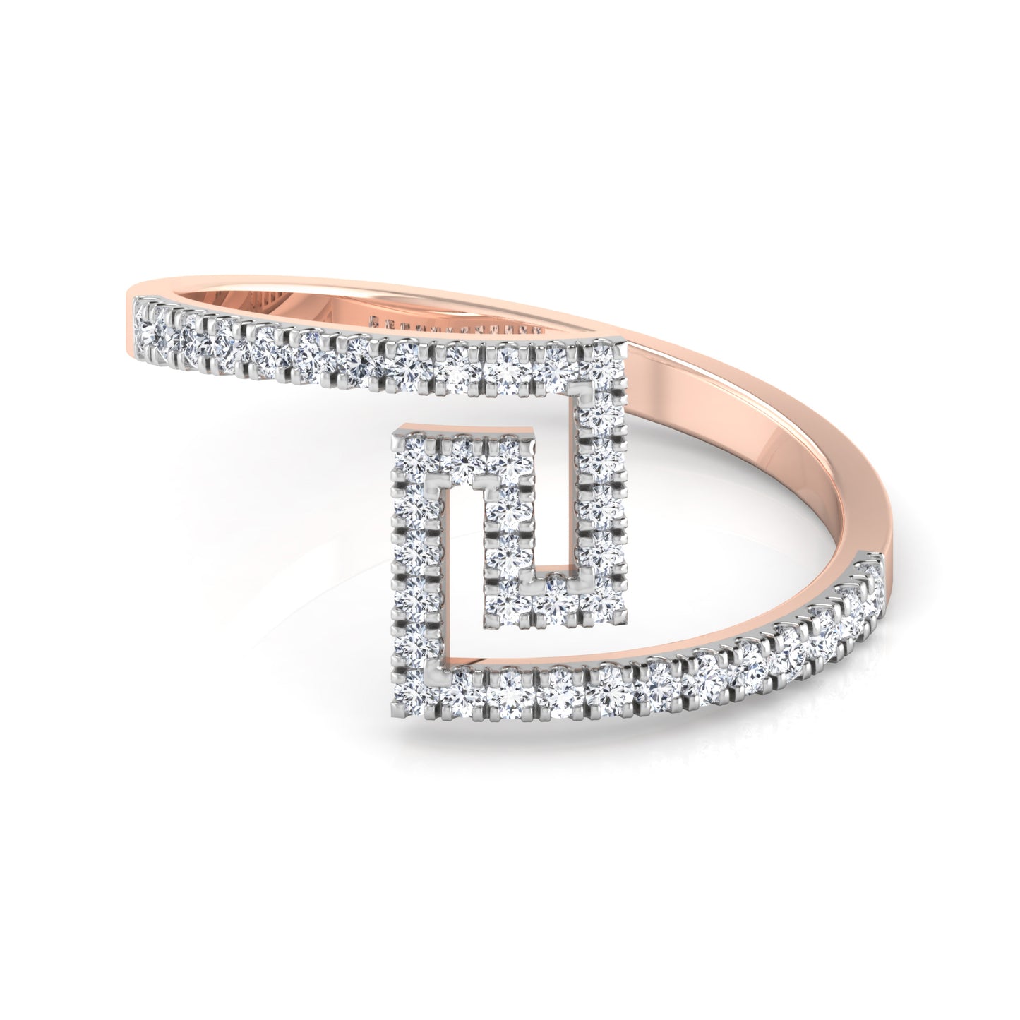 Radiant Rose Quartz Regalia 14Kt Diamond Ring