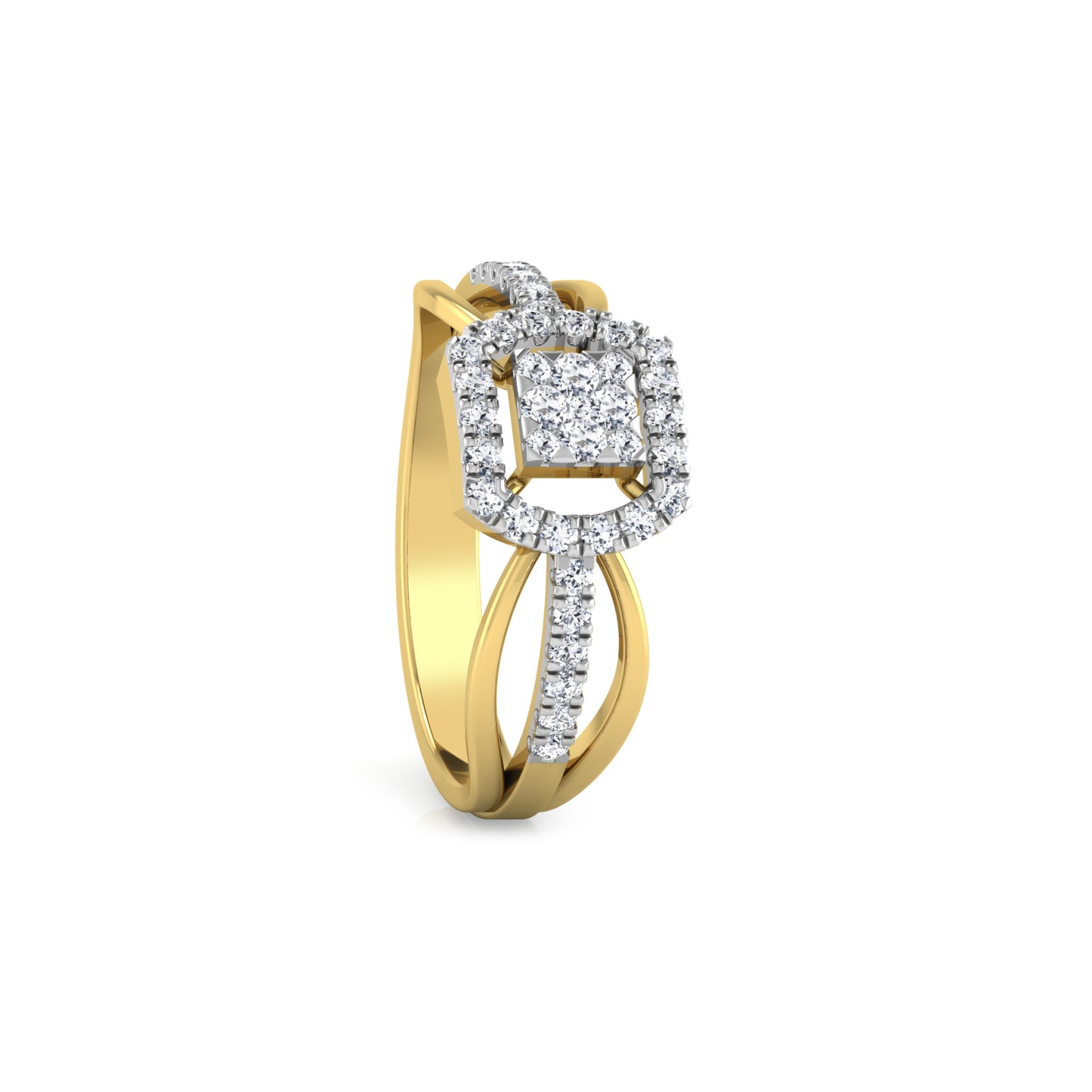 Celestial Citrine Cascade 14Kt Diamond Ring