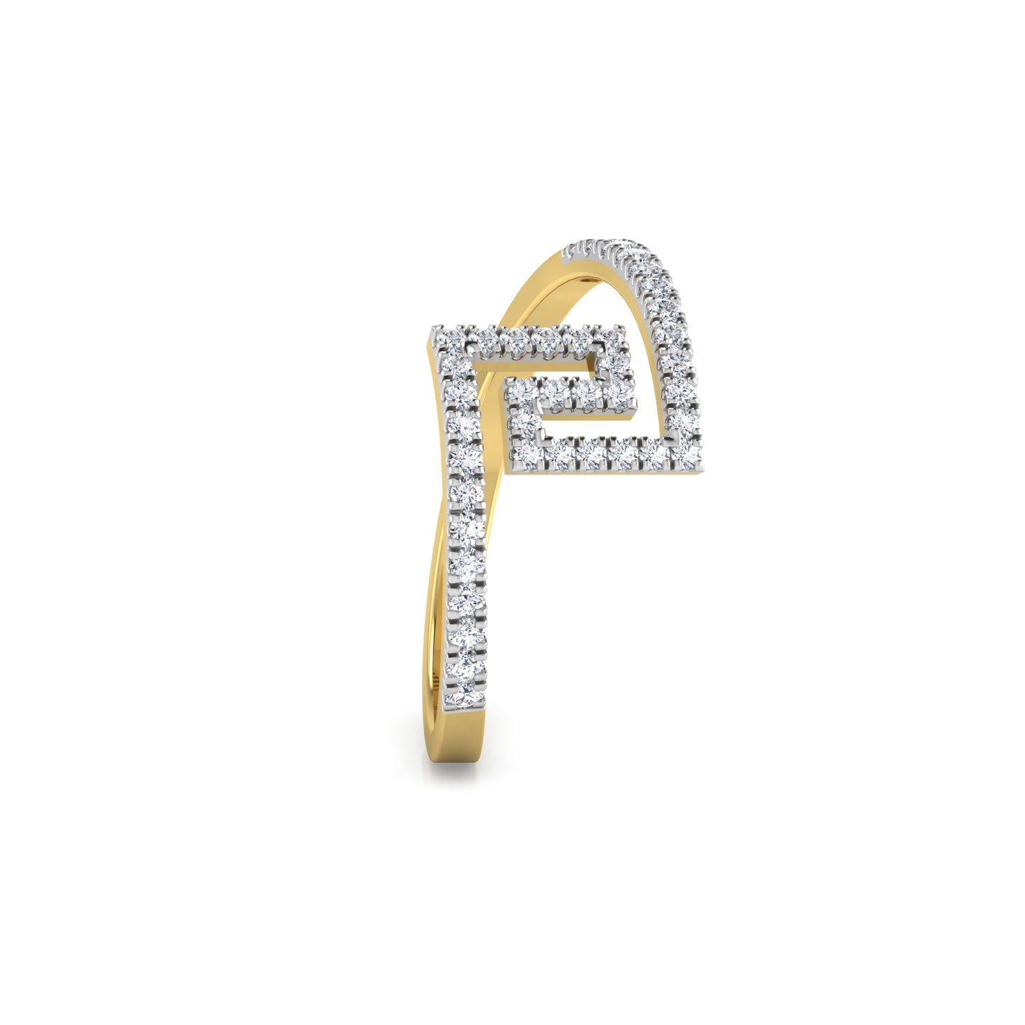 Radiant Rose Quartz Regalia 14Kt Diamond Ring