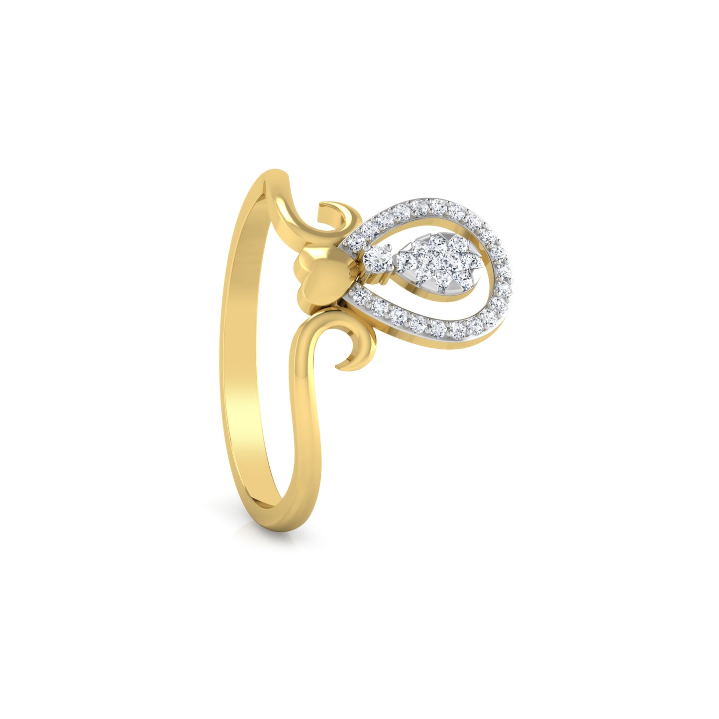Gilded Graceful Glimmer 14Kt Diamond Ring