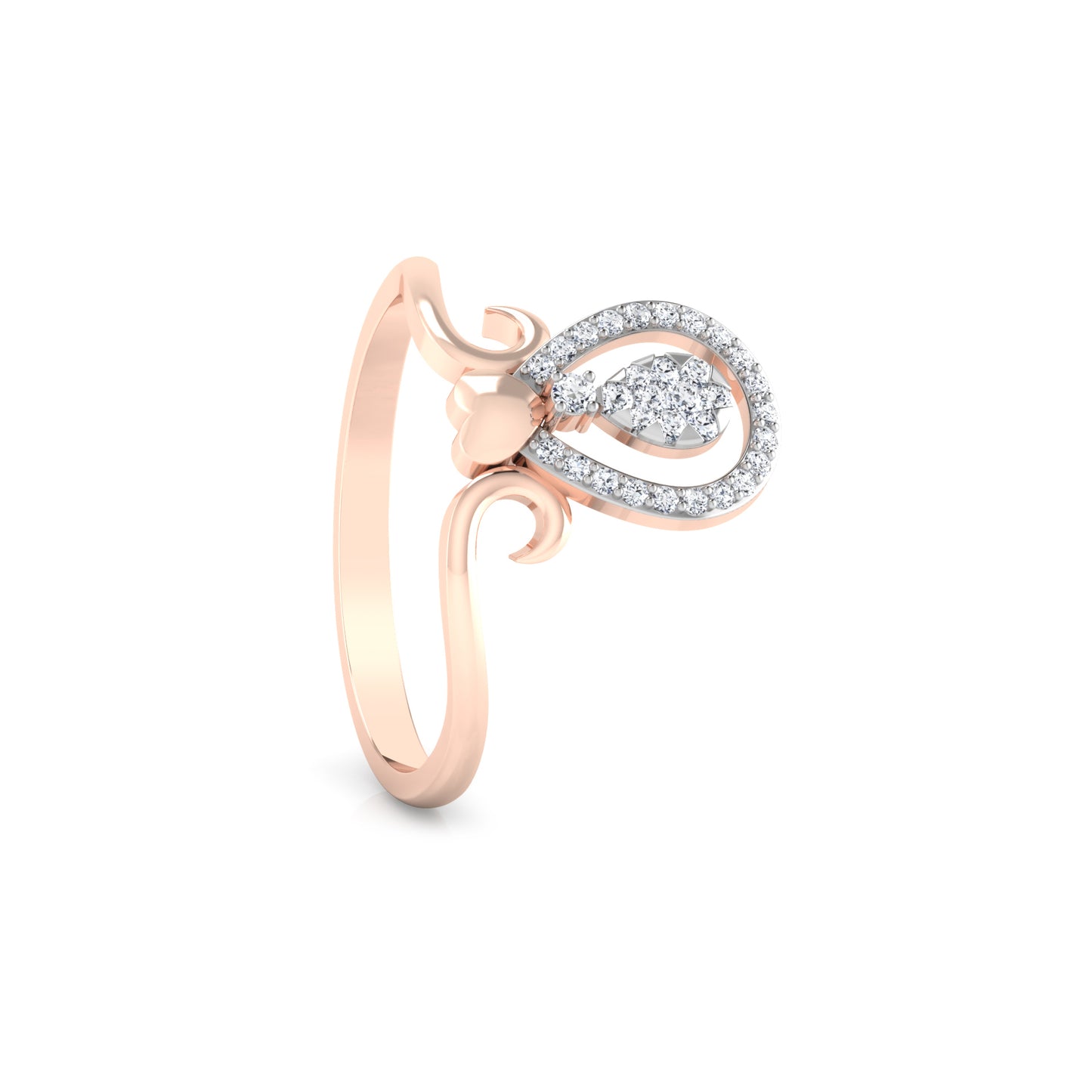 Gilded Graceful Glimmer 14Kt Diamond Ring