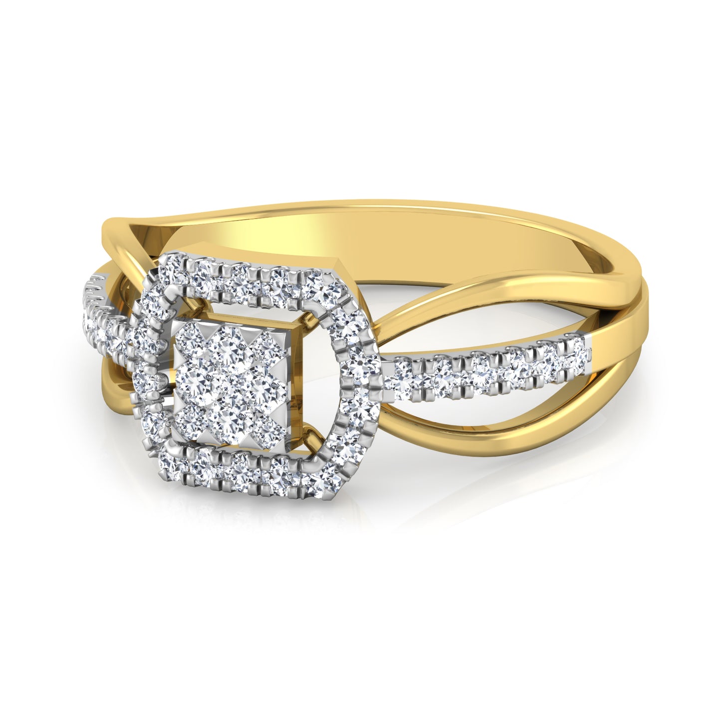Celestial Citrine Cascade 14Kt Diamond Ring
