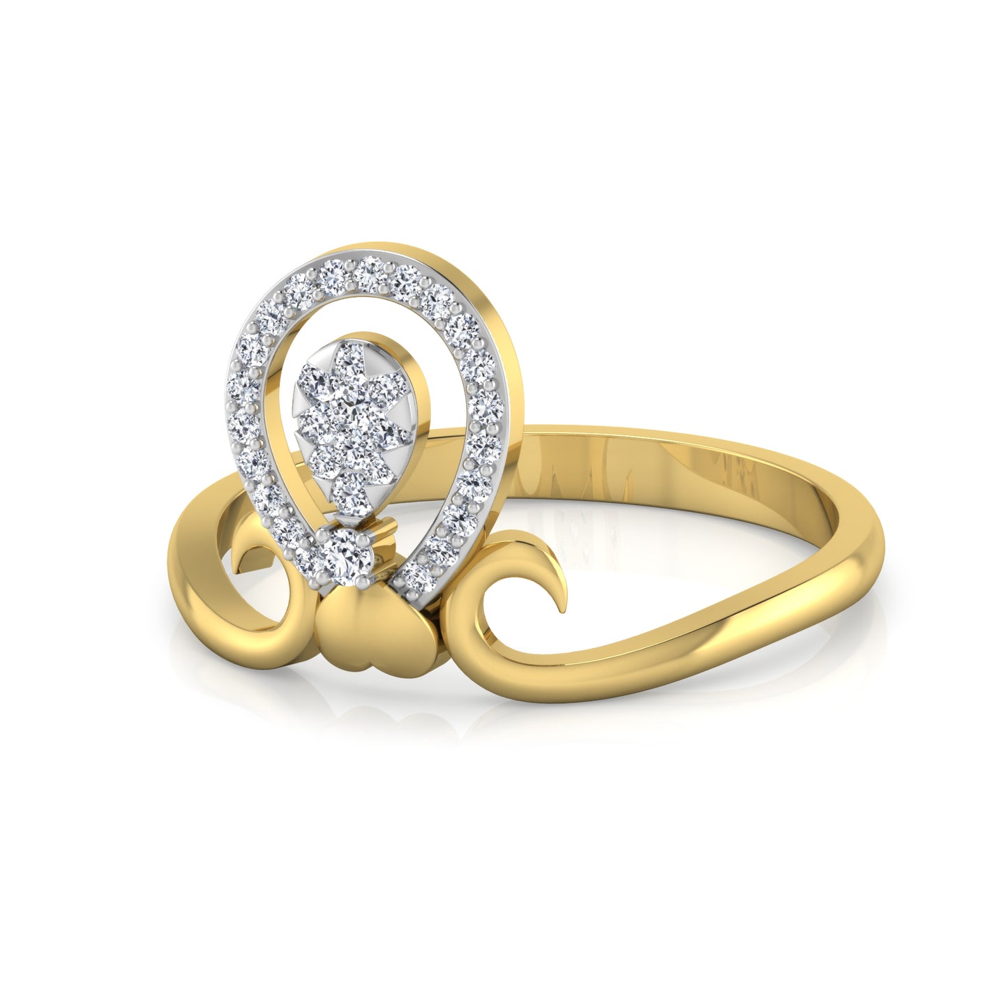 Gilded Graceful Glimmer 14Kt Diamond Ring