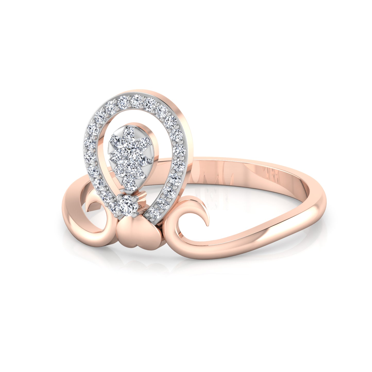 Gilded Graceful Glimmer 14Kt Diamond Ring