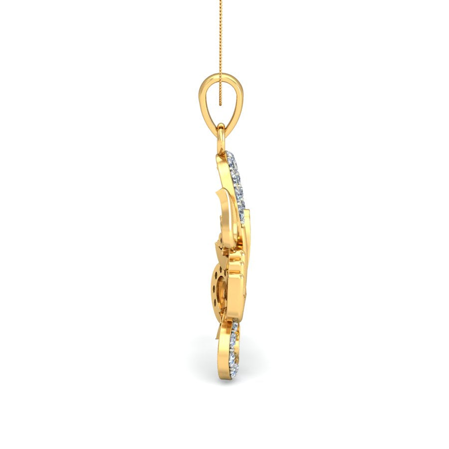 Enlightened Ganesha Diamond Pendant 18K