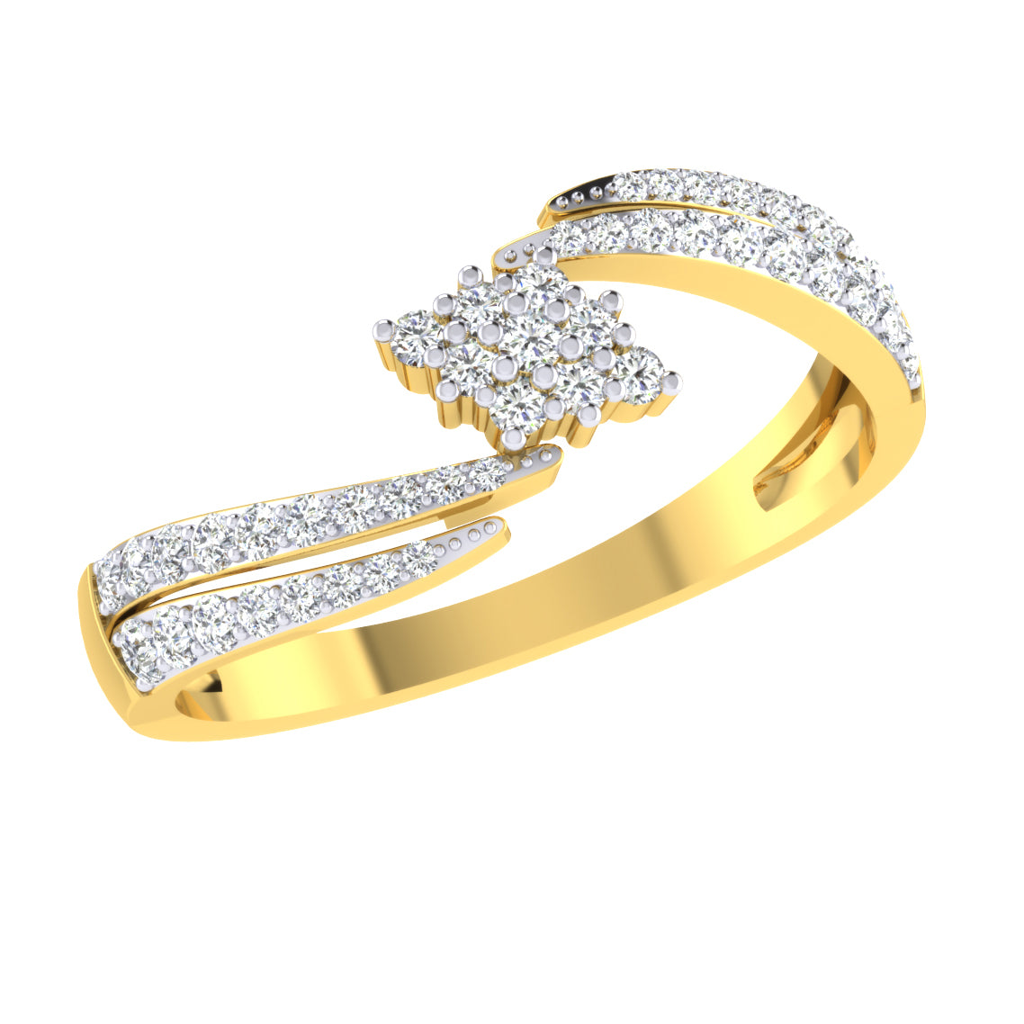 Lustrous Lagoon Luminary 14Kt Diamond Ring